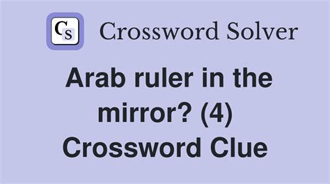 arab rulers crossword clue|arab ruler 4 letters.